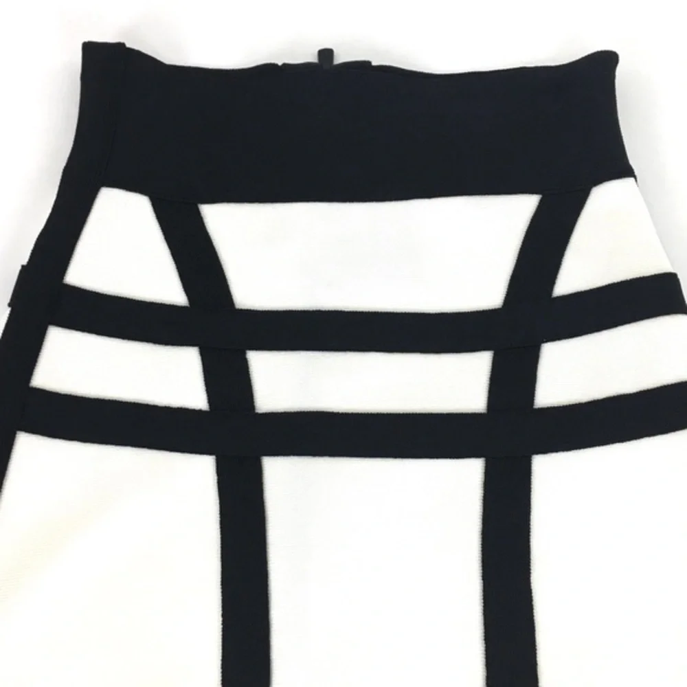 Herve Leger Bandage Pencil Skirt‎ XS Black White - Picture 4 of 7